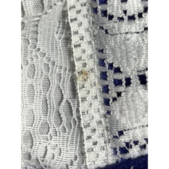 Vintage Toddler Girls 4T Blue Velvet Lace Dress Long Sleeve Party Holiday Used - Picture 6 of 16